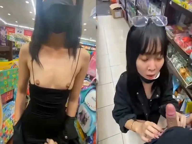 đi nhà sách em mặc mỗi cái quần lót còn đòi anh mút chuối p1